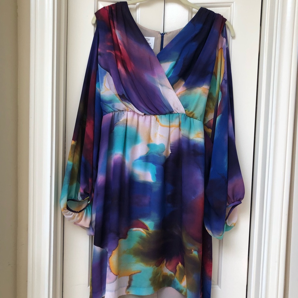 EUC beautiful floral watercolor dress, size 4